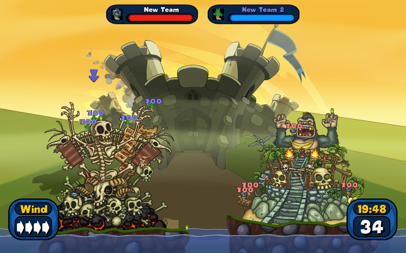 Worms Reloaded: The Pre-order Forts and Hats DLC Pack - PC (Steam) — скриншот 4