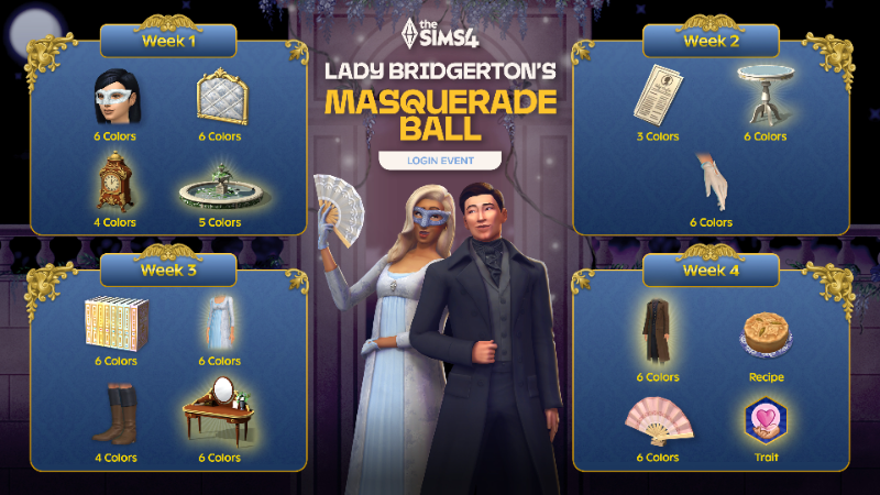 Lady Bridgerton’s Masquerade Ball Comes to The Sims 4