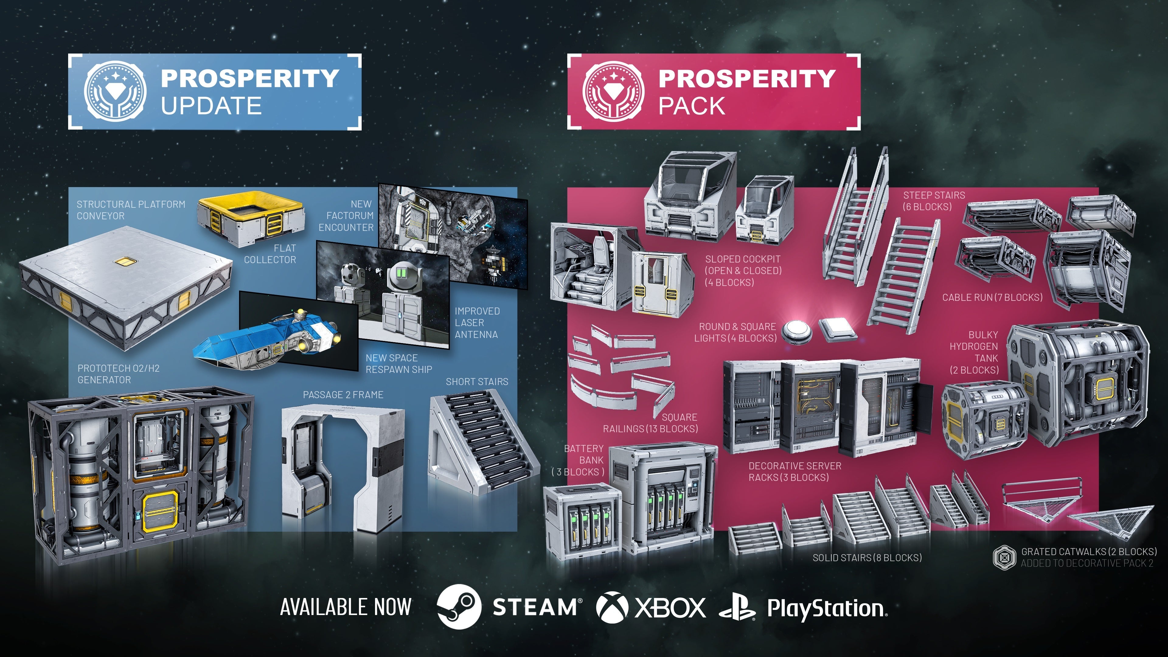 Space Engineers: Prosperity Update & Pack Live Now!