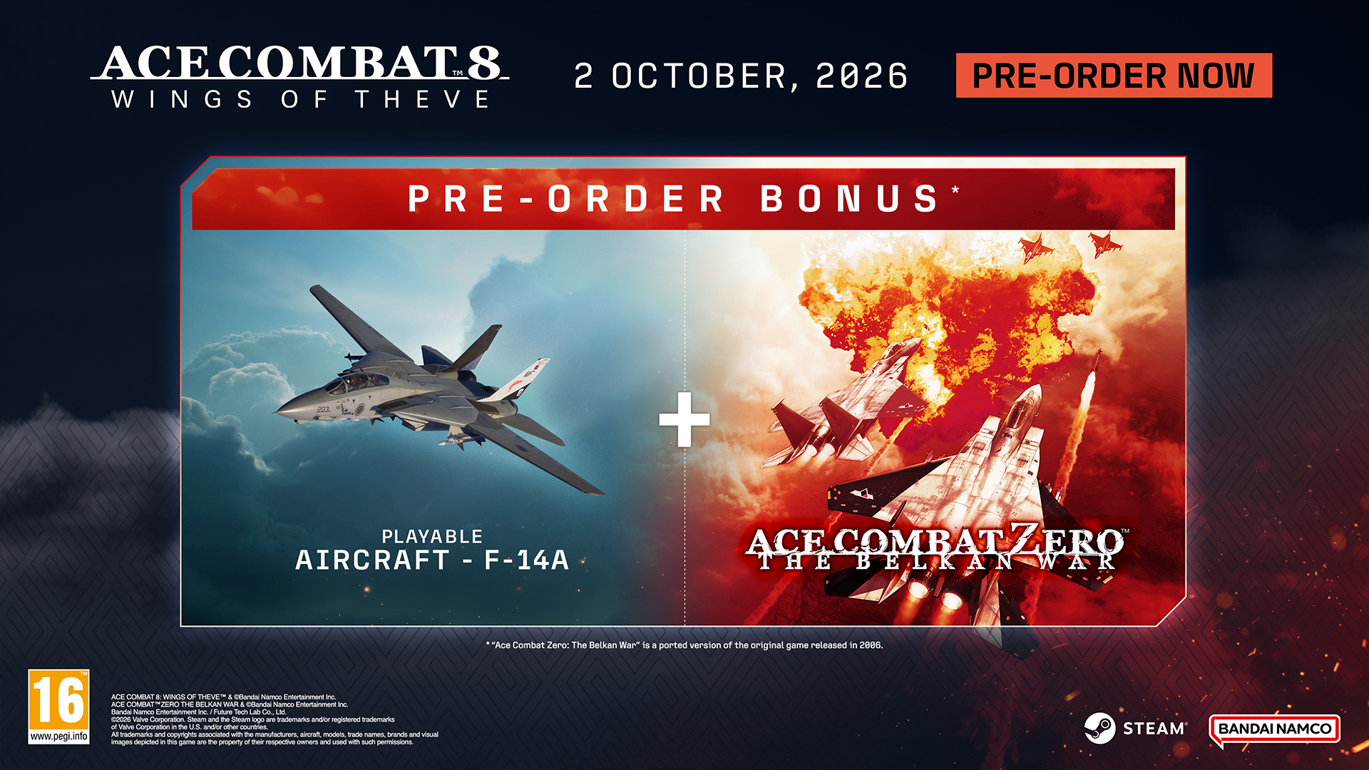 ACE COMBAT 8: WINGS OF THEVE takes off October 2, 2026!