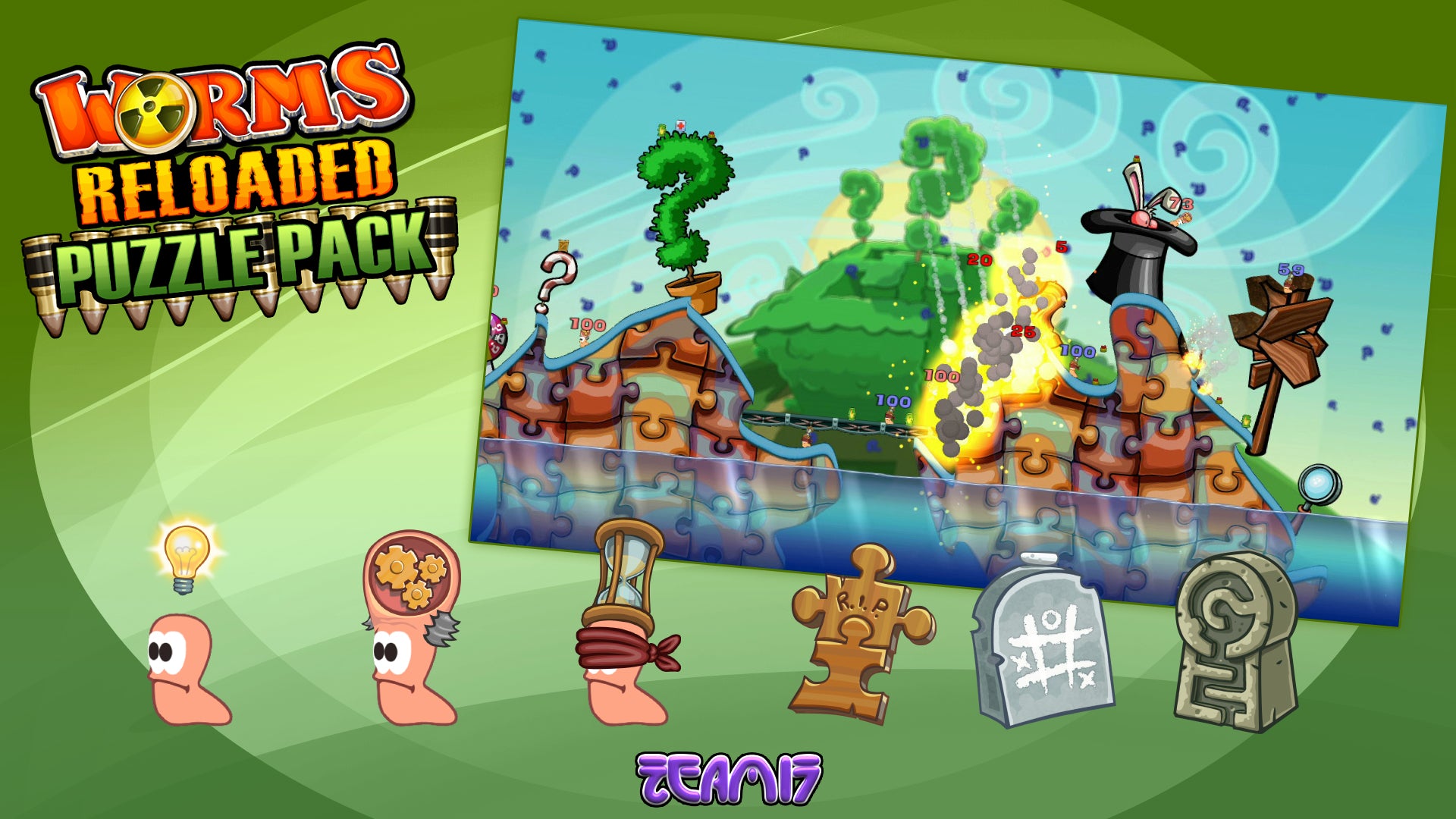 Worms Reloaded: Puzzle Pack DLC - PC (Steam) — screenshot 1