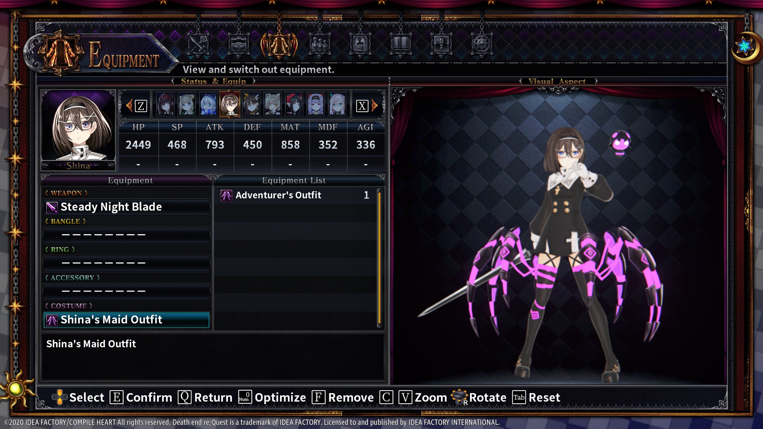 Death end re;Quest 2 - Shina's Maid Outfit DLC - PC (Steam) — screenshot 1