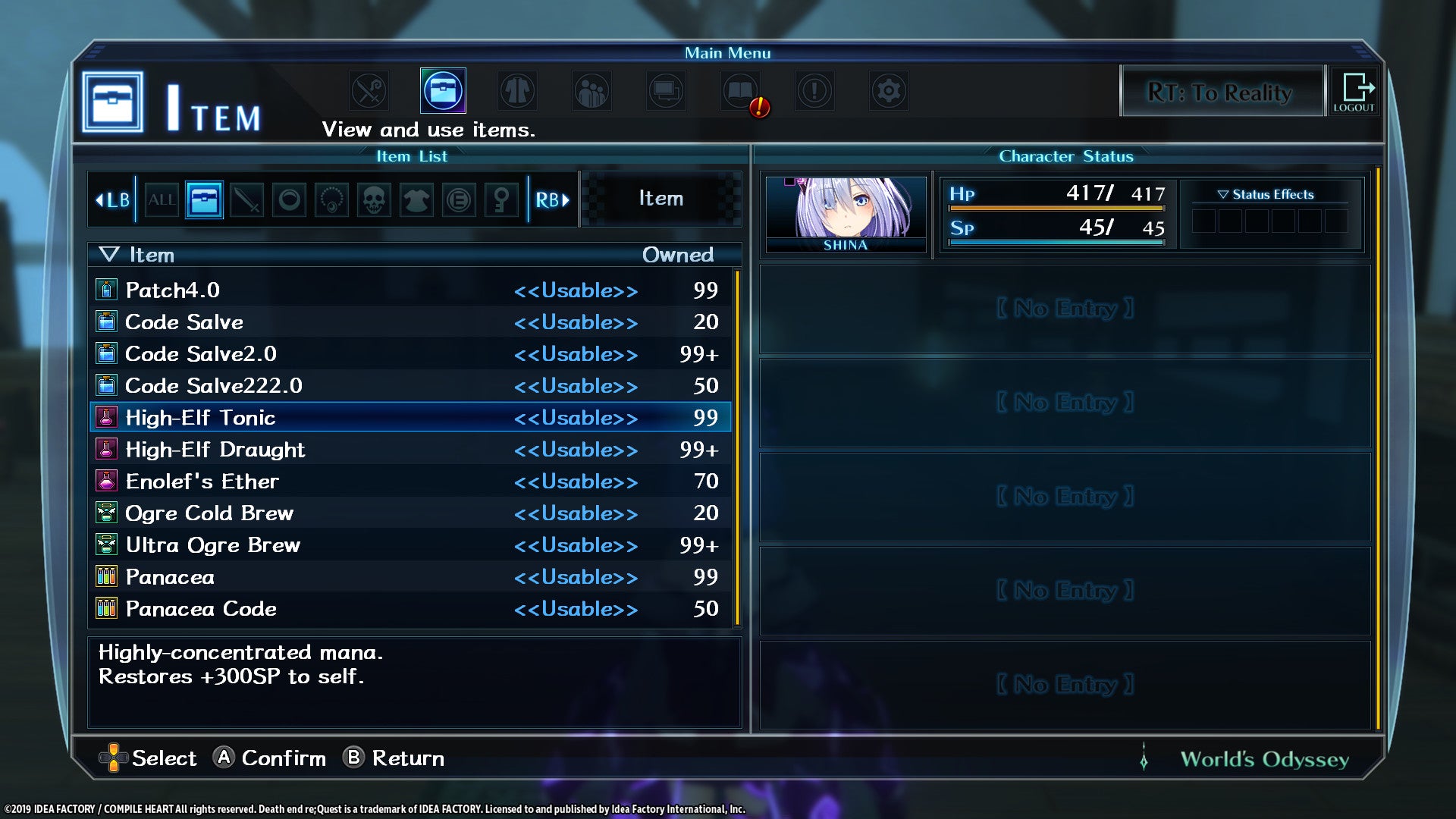 Death end re;Quest - Healing Item Set DLC - PC (Steam) — screenshot 1