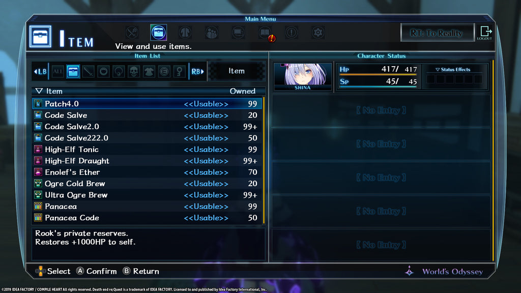 Death end re;Quest - Healing Item Set DLC - PC (Steam) — screenshot 2