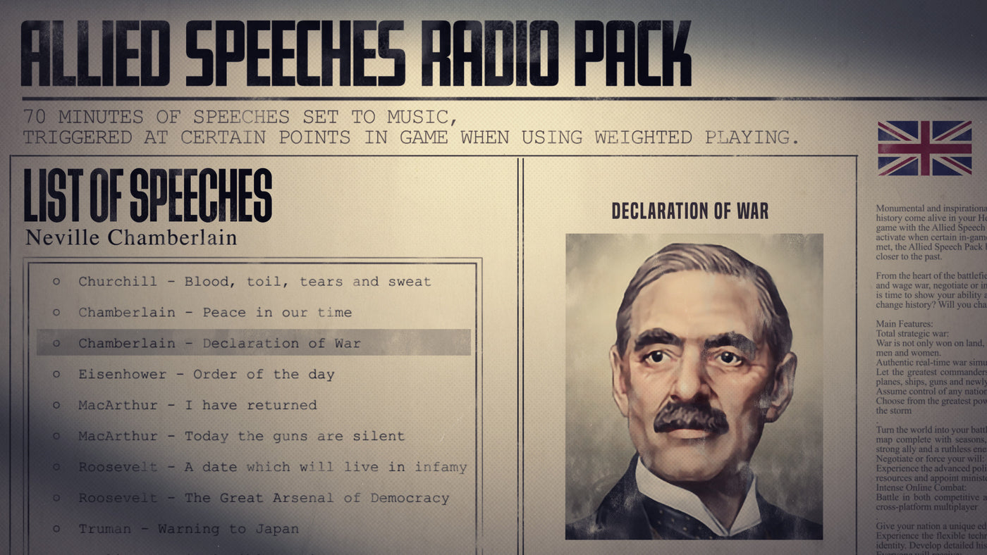 Hearts of Iron IV - Allied Speeches Pack DLC - PC (Steam) — скриншот 1