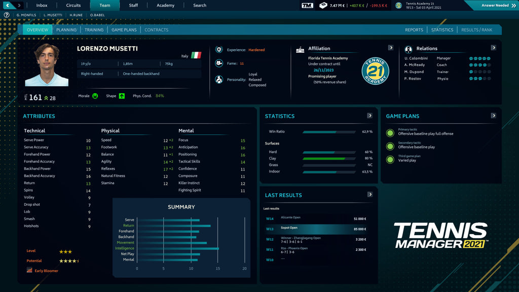 Tennis Manager 2021 - PC (Steam) — screenshot 1
