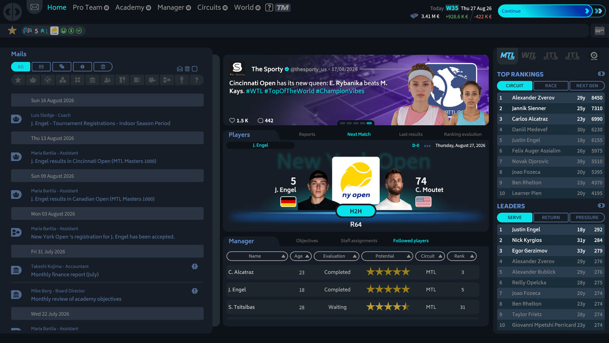 Tennis Manager 26 - PC (Steam) — скриншот 1