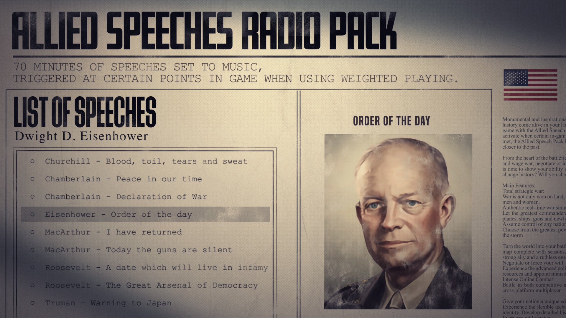 Hearts of Iron IV - Allied Speeches Pack DLC - PC (Steam) — screenshot 3