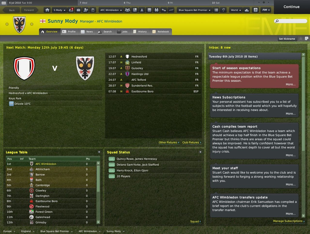 Football Manager 2011 screenshot
