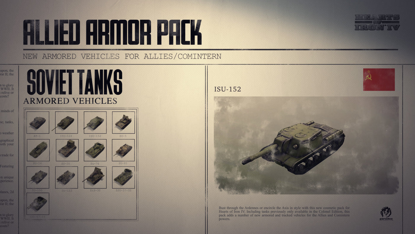 Hearts of Iron IV - Allied Armor Pack DLC - PC (Steam) — скриншот 2