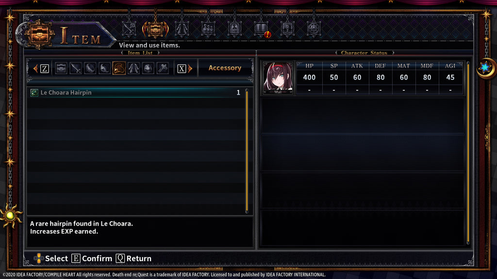 Death end re;Quest 2 - EXP Booster Equipment DLC - PC (Steam) — screenshot 1