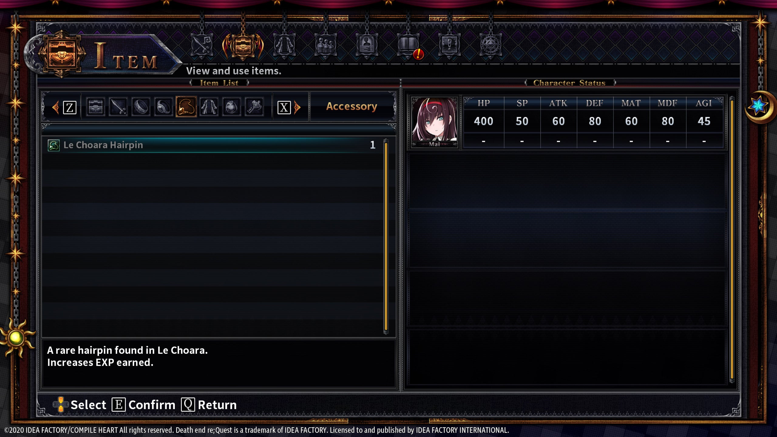 Death end re;Quest 2 - EXP Booster Equipment DLC - PC (Steam) — screenshot 1